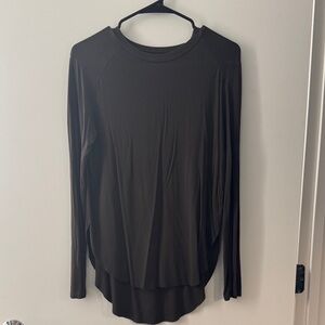 Halogen Dark Charcoal Long Sleeve Top